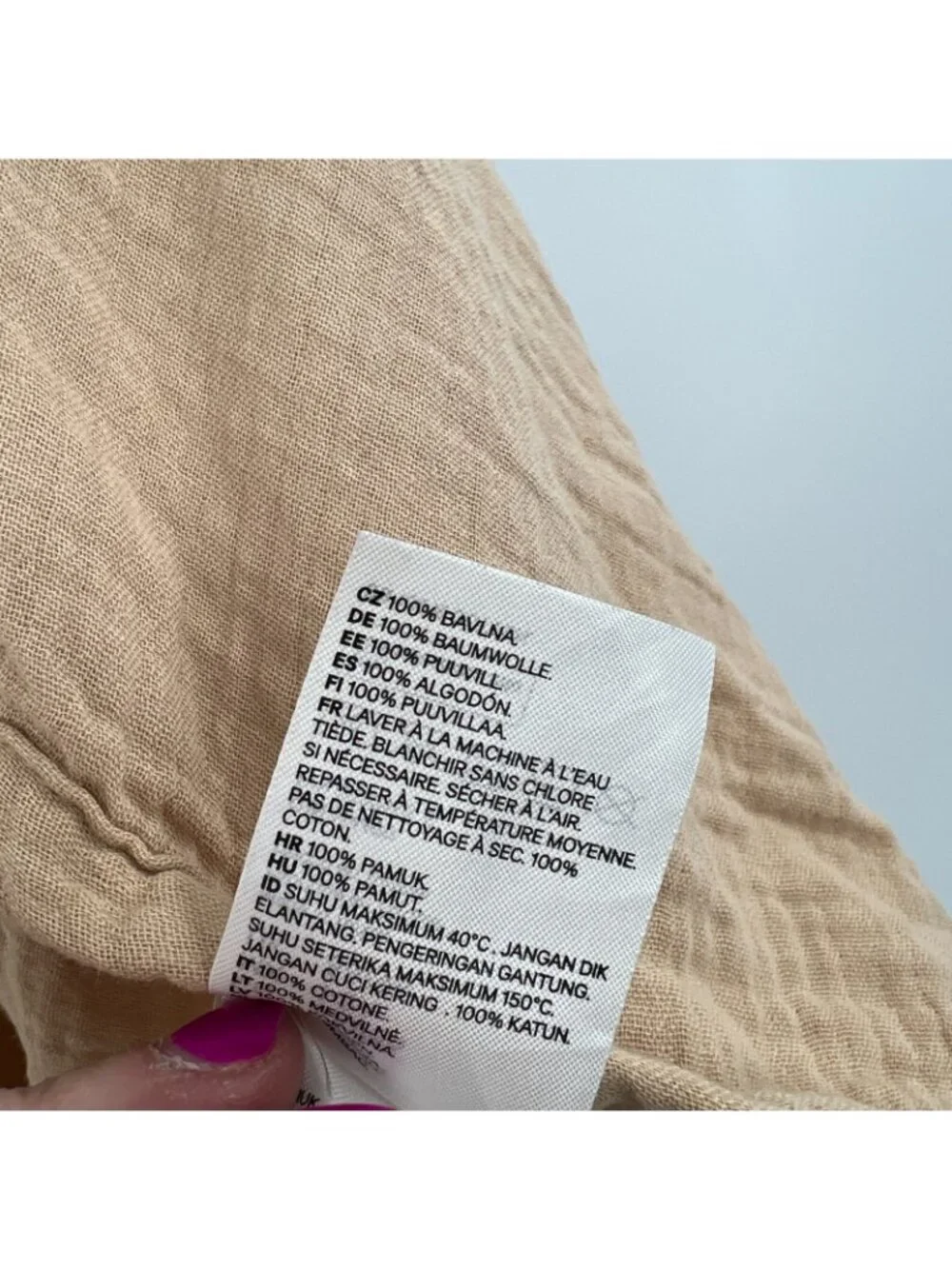 NWOT H&M 100% Cotton Baby Nude Gauze Swim Cover Up 18M-3T